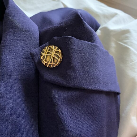 Alexander Julian Women’s Medium Jumpsuit Navy Blue Military Style 80’s Vintage - Picture 12 of 13